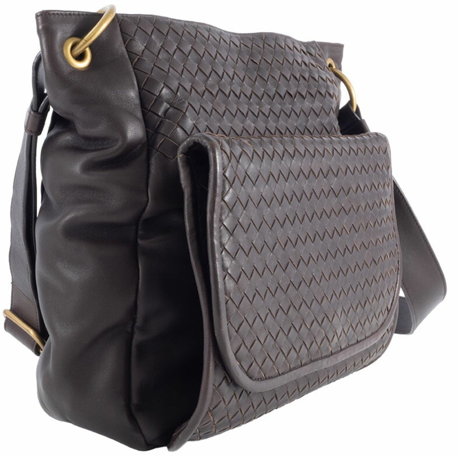 Bottega Veneta Intrecciato, Brown, Leather, shoulder
