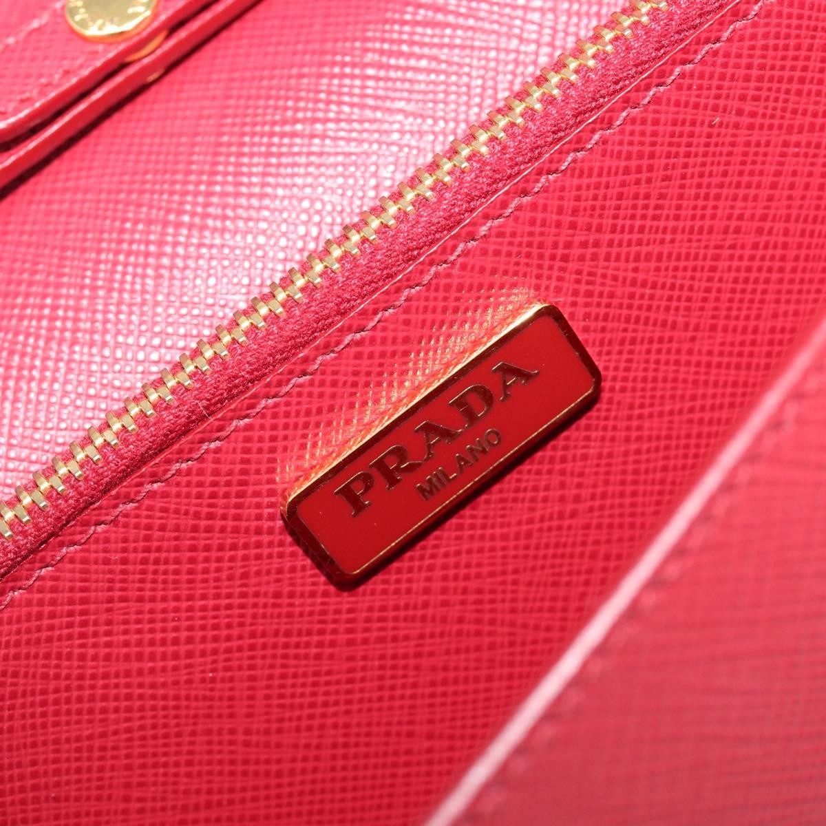 Prada Bow Wallet on Strap Saffiano Leather, Red, Leather, Crossbody Bag