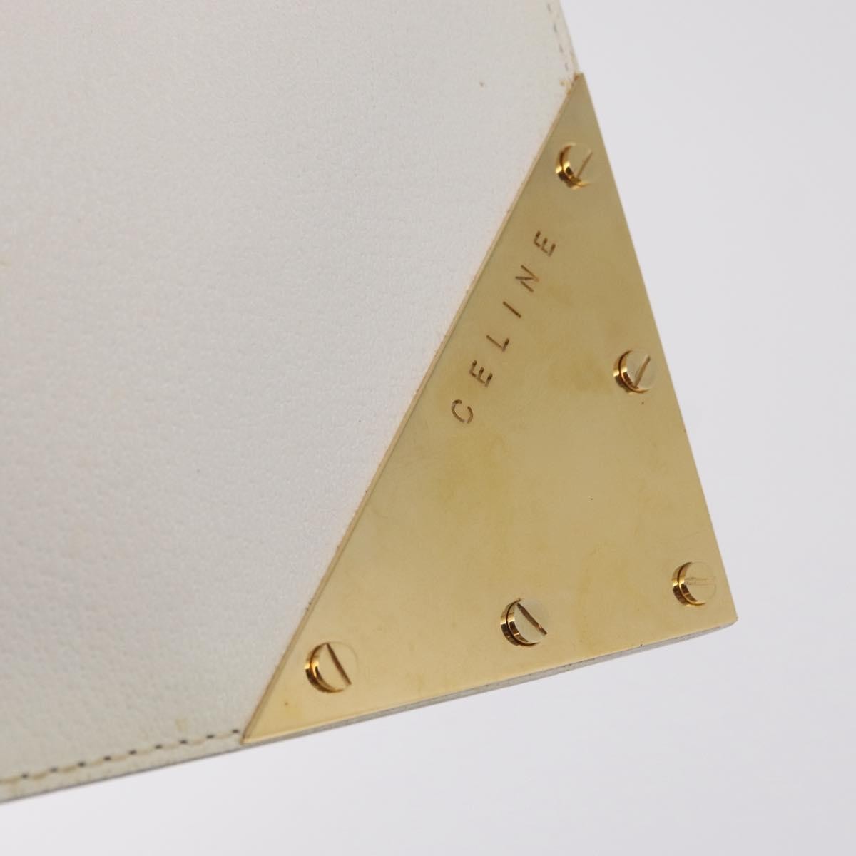 Celine Clutch Leather, White, Leather, Clutch