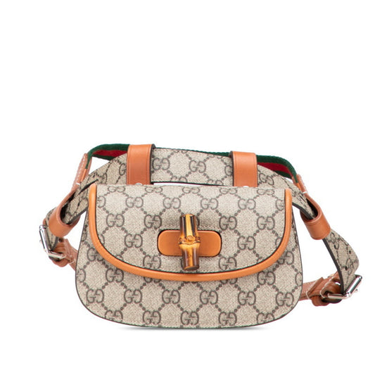 Gucci GG Supreme, "BEIGE, BROWN", Canvas, clutch