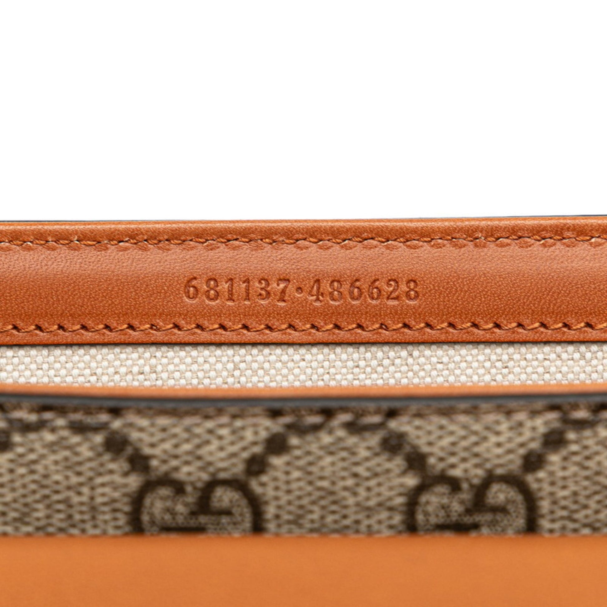 Gucci GG Supreme, "BEIGE, BROWN", Canvas, clutch
