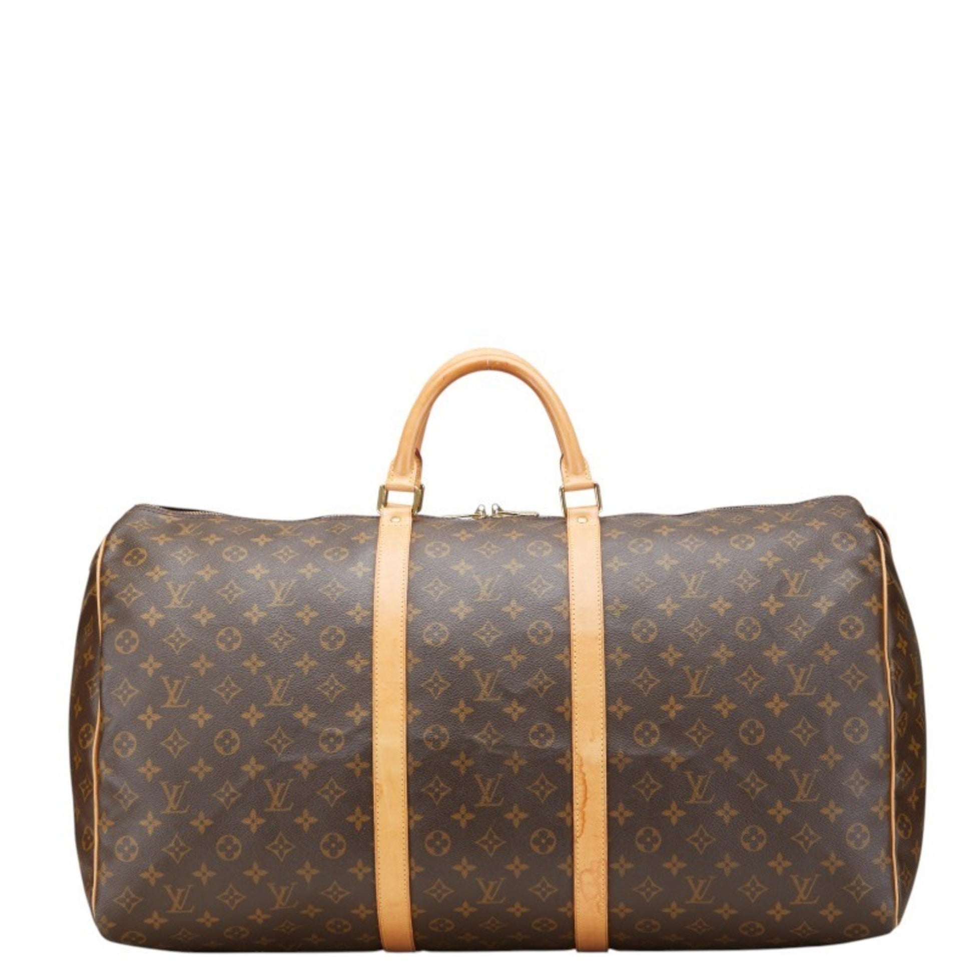 Louis Vuitton Keepall 60, Brown, Canvas, travel