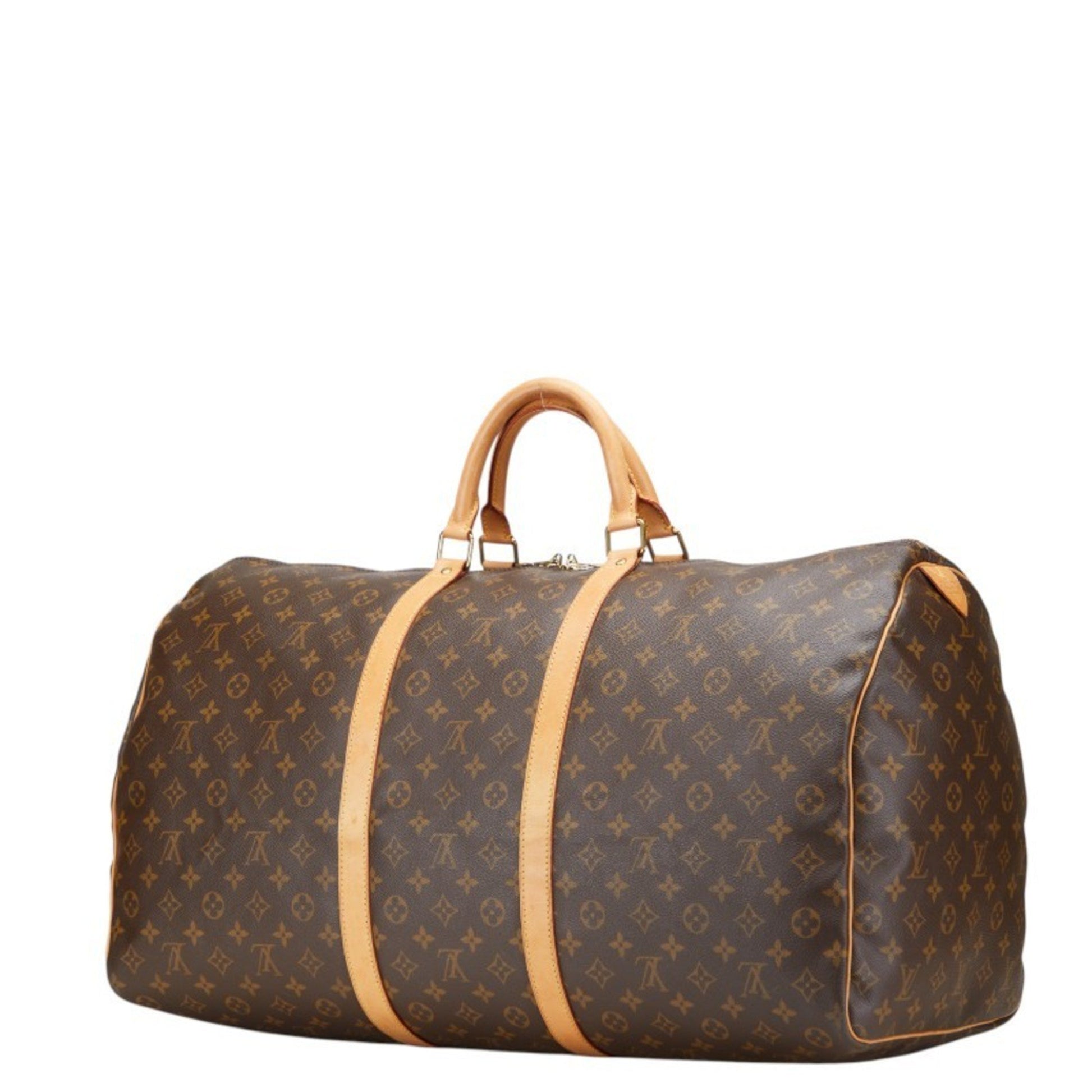 Louis Vuitton Keepall 60, Brown, Canvas, travel