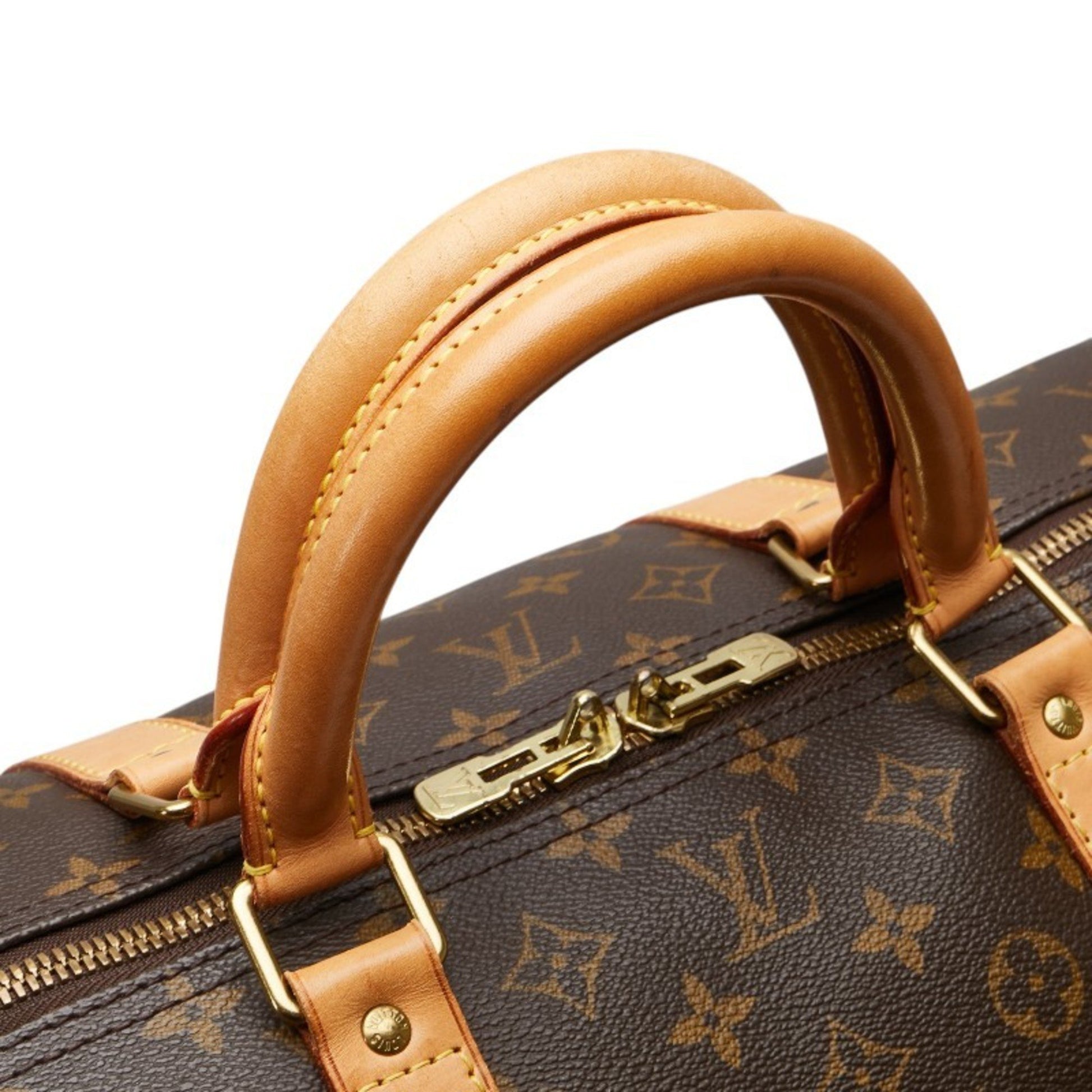 Louis Vuitton Keepall 60, Brown, Canvas, travel