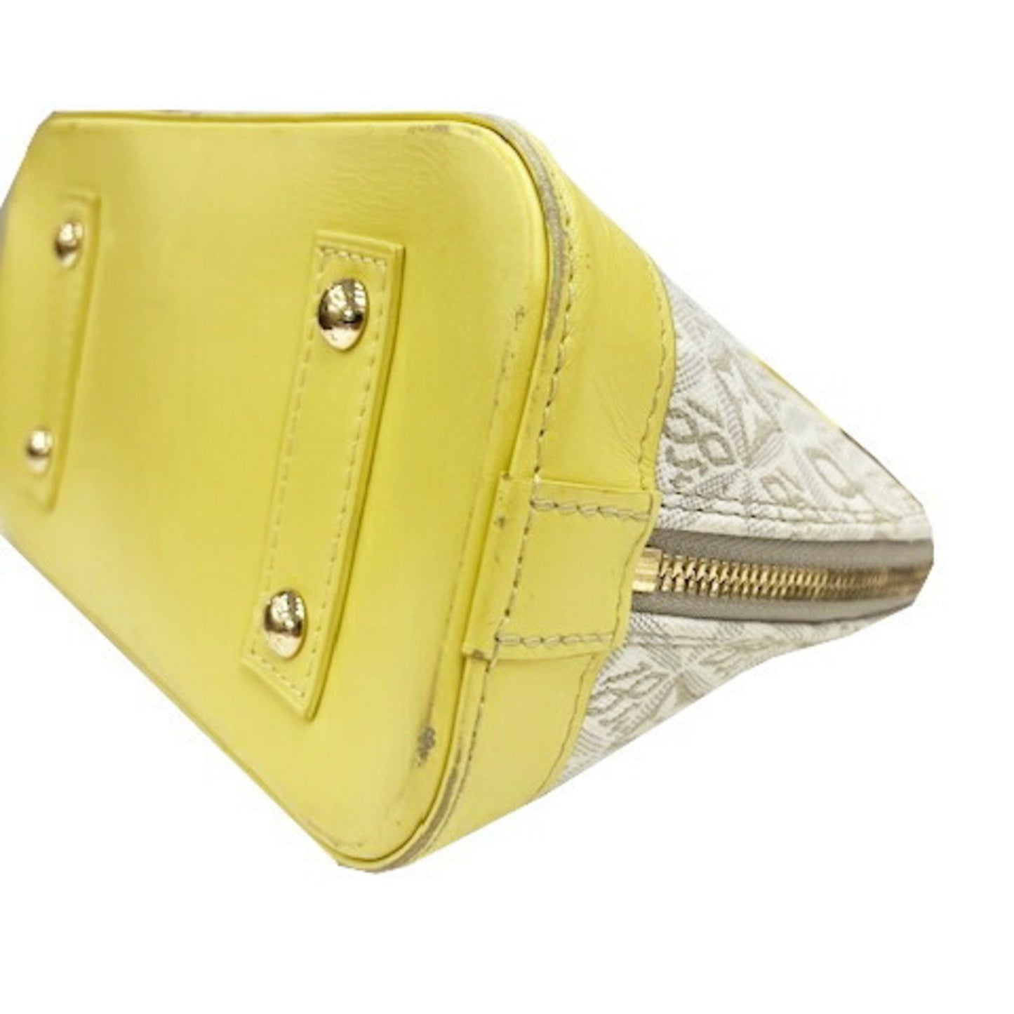 Louis Vuitton Alma BB, Yellow, "CANVAS, LEATHER", handbag
