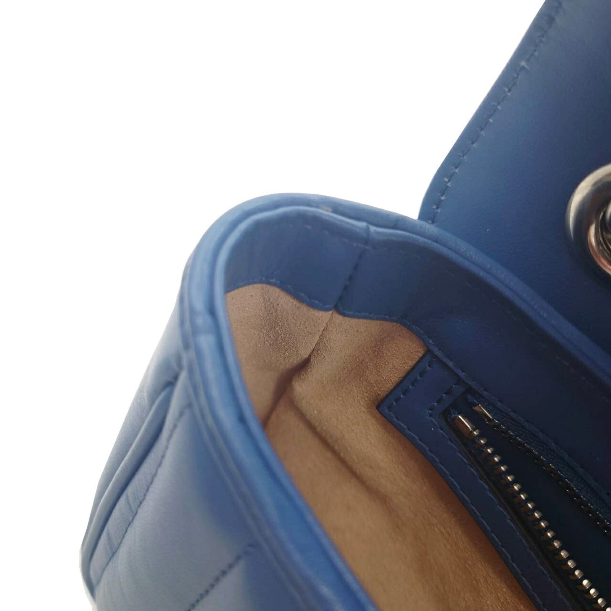 Gucci Marmont MM, Blue, Leather, shoulder