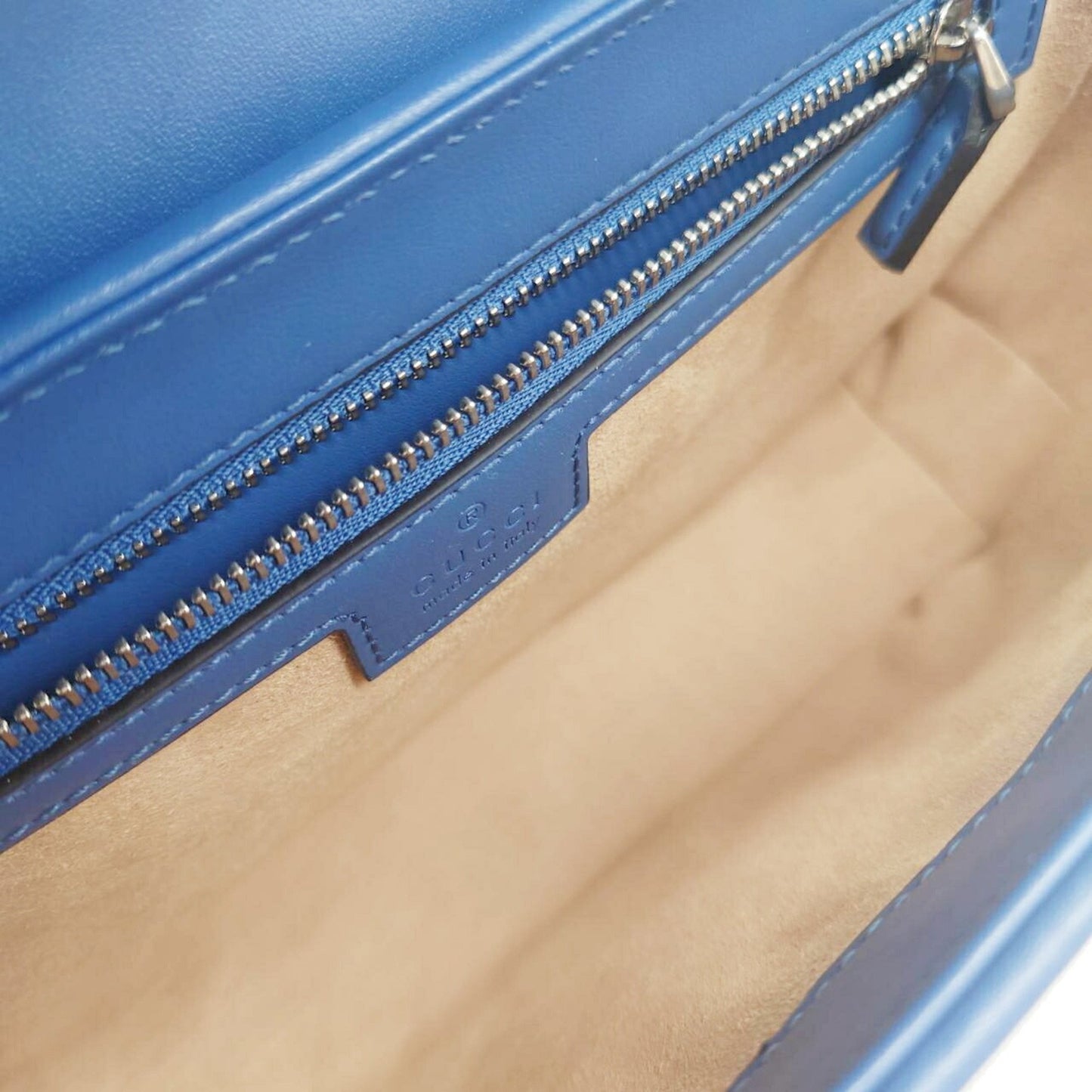 Gucci Marmont MM, Blue, Leather, shoulder