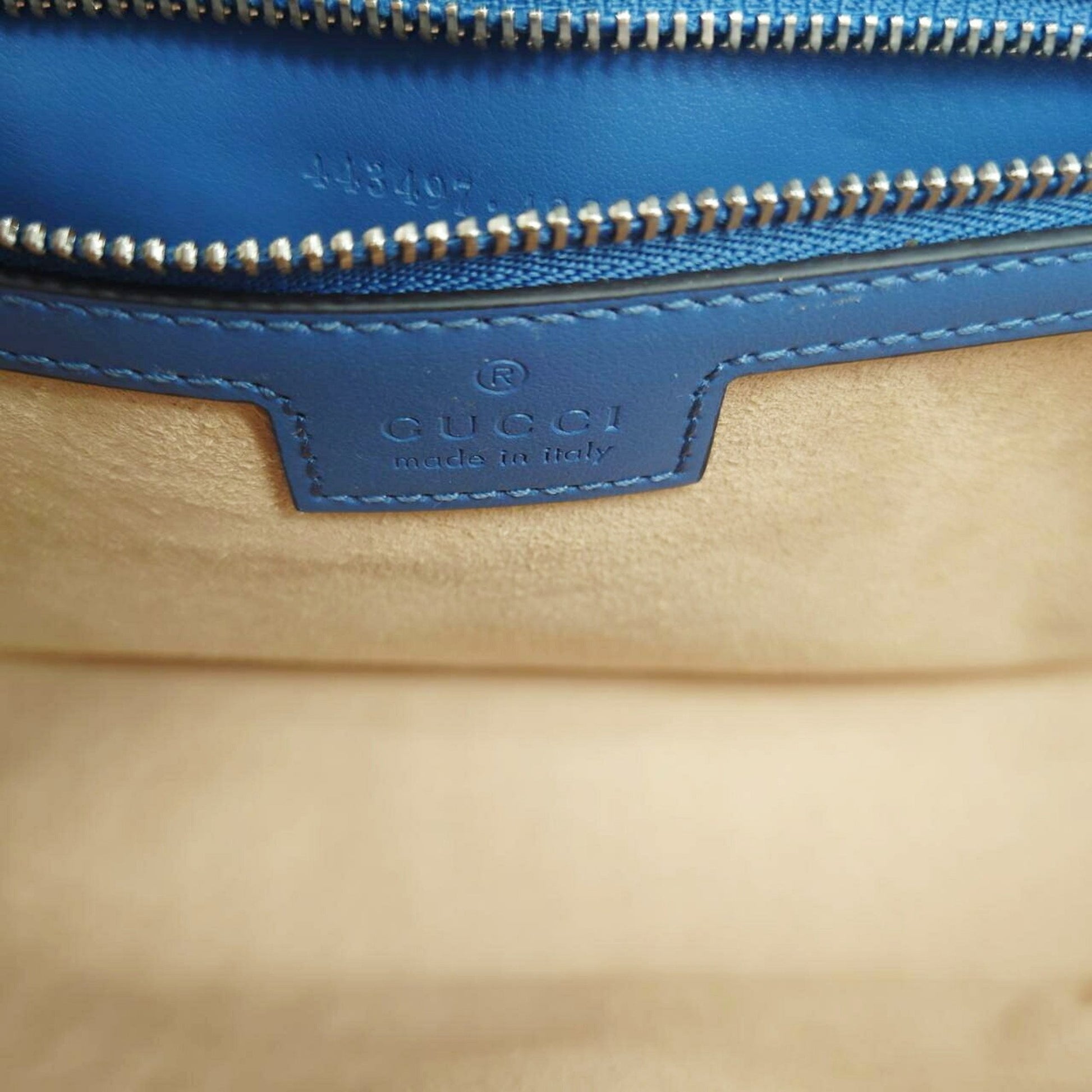 Gucci Marmont MM, Blue, Leather, shoulder