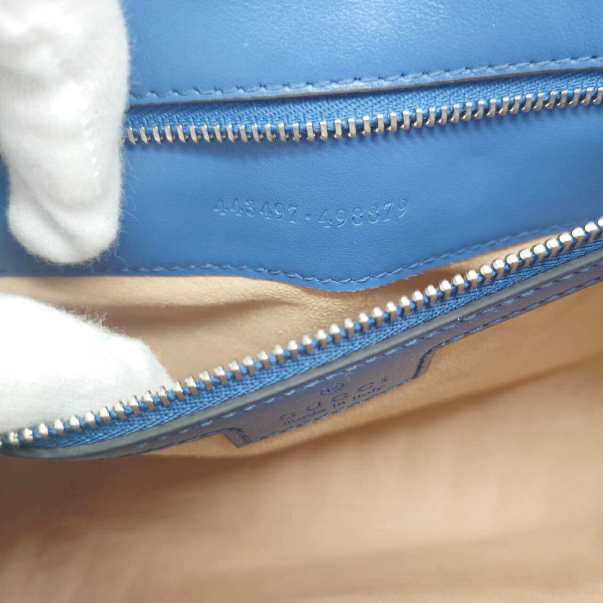 Gucci Marmont MM, Blue, Leather, shoulder