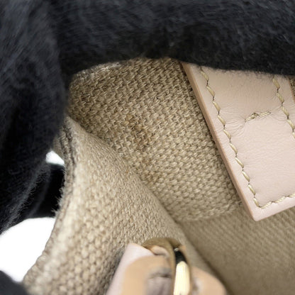 Chloé Woody, Beige, "CANVAS, LEATHER", tote