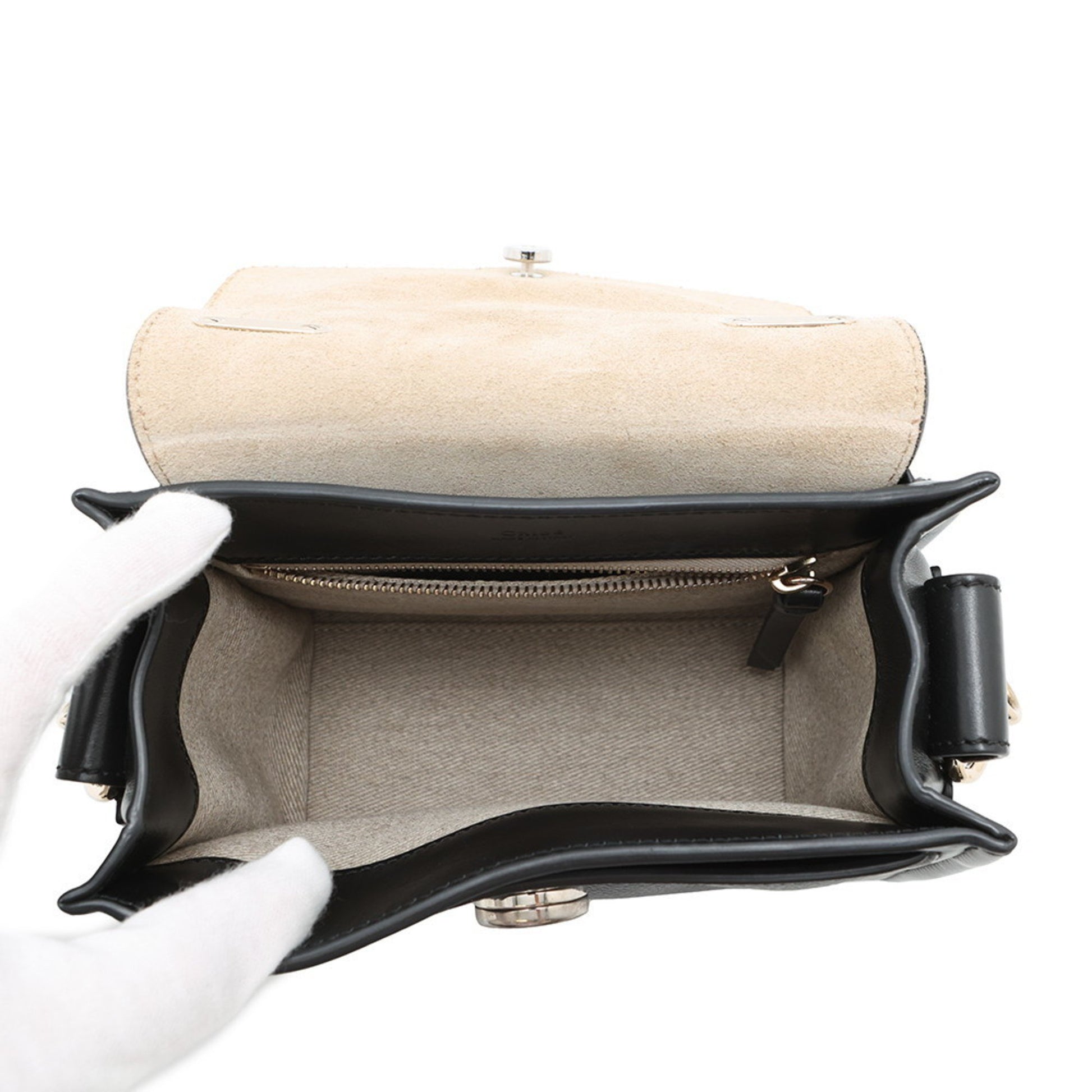 Chloé Tess Day, Black, Leather, handbag