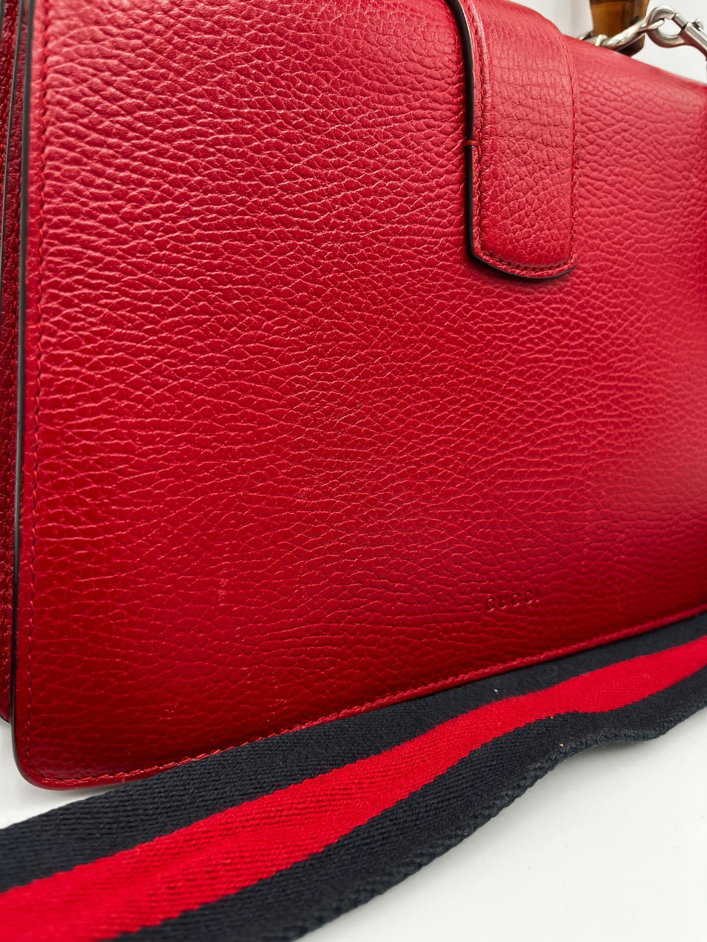 Gucci Dionysus Bamboo Top Handle Bag Leather, RED, LEATHER, Handbag