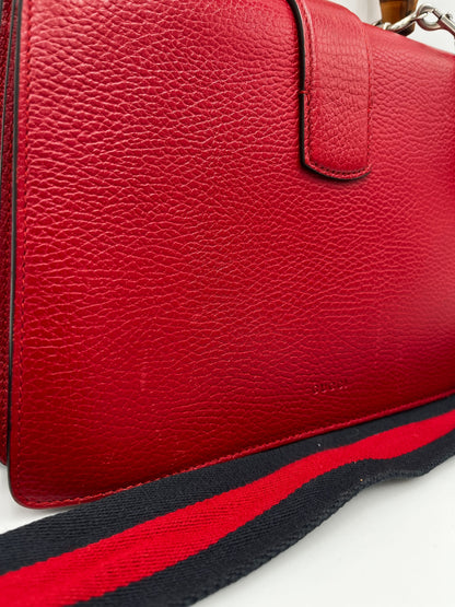 Gucci Dionysus Bamboo Top Handle Bag Leather, RED, LEATHER, Handbag
