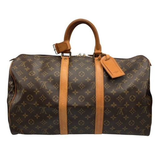 Louis Vuitton Keepall Bandouliere 45, Brown, Canvas, travel