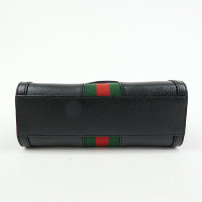Gucci Ophidia Top Handle Leather, Black, Leather, Tote Bag