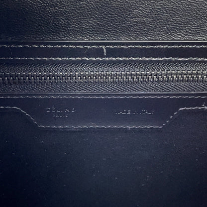 Céline Luggage, Blue, "CANVAS, LEATHER", tote
