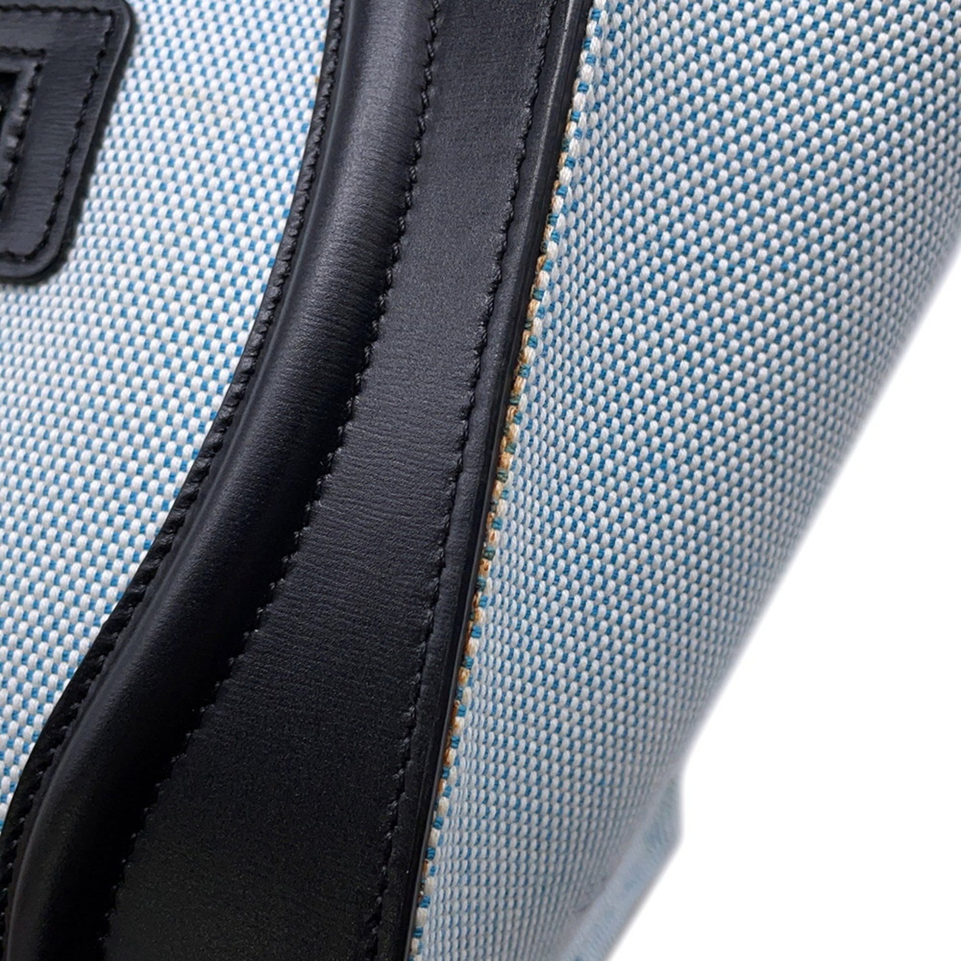 Céline Luggage, Blue, "CANVAS, LEATHER", tote