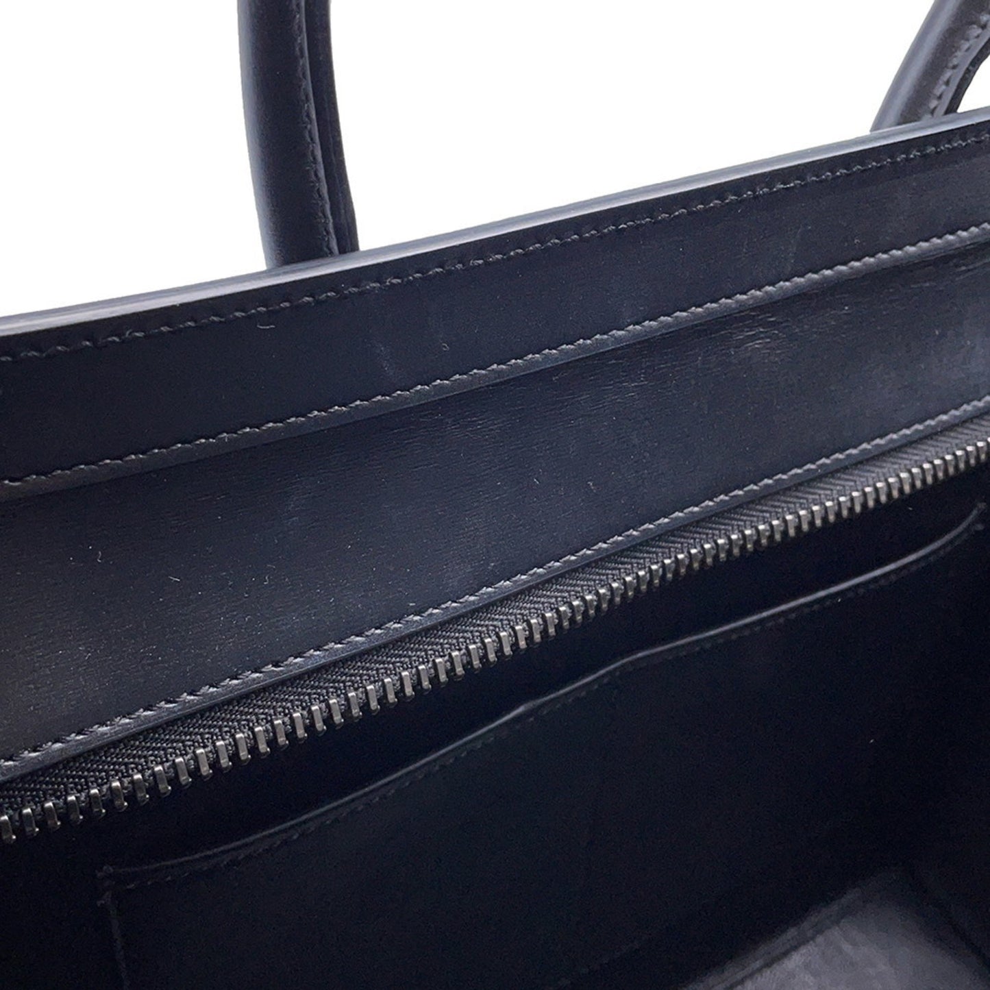 Céline Luggage, Blue, "CANVAS, LEATHER", tote