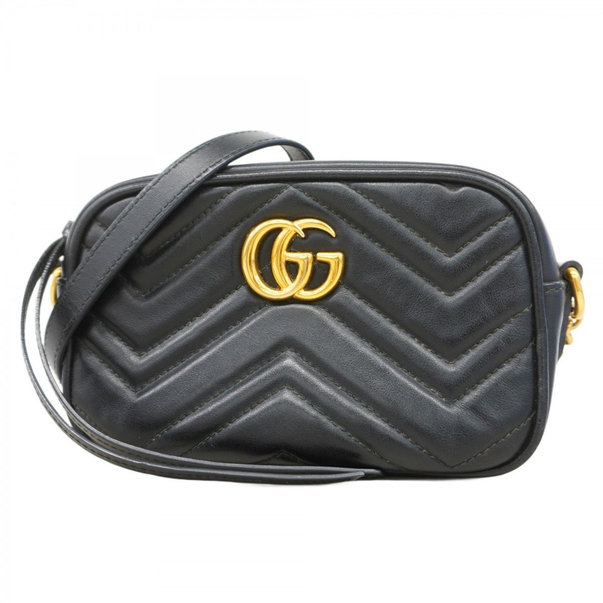 Gucci Marmont, Black, Leather, shoulder