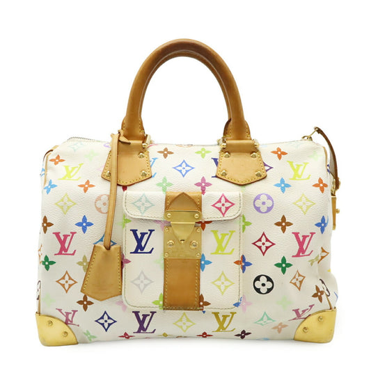 Louis Vuitton Speedy 30, White, Canvas, handbag