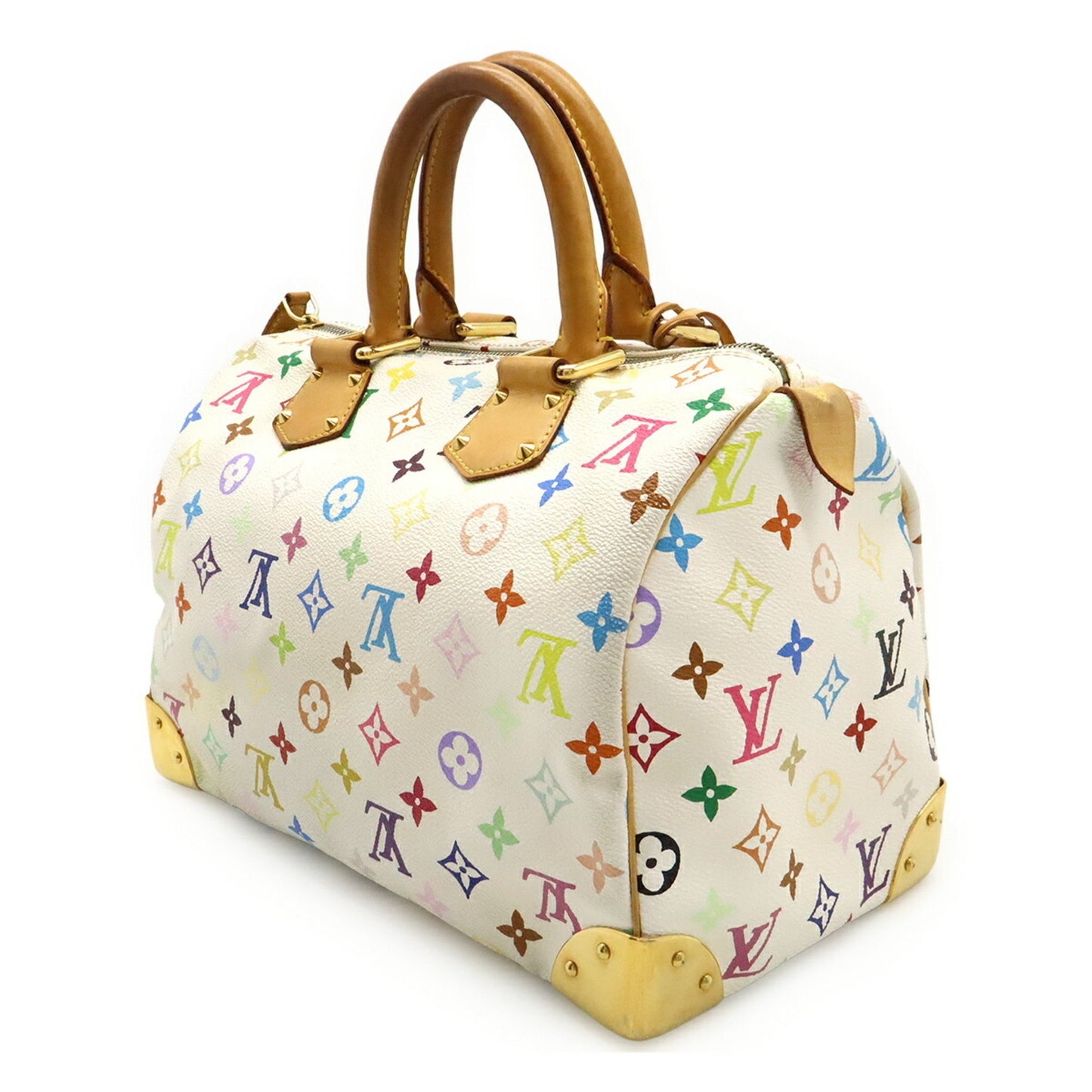 Louis Vuitton Speedy 30, White, Canvas, handbag