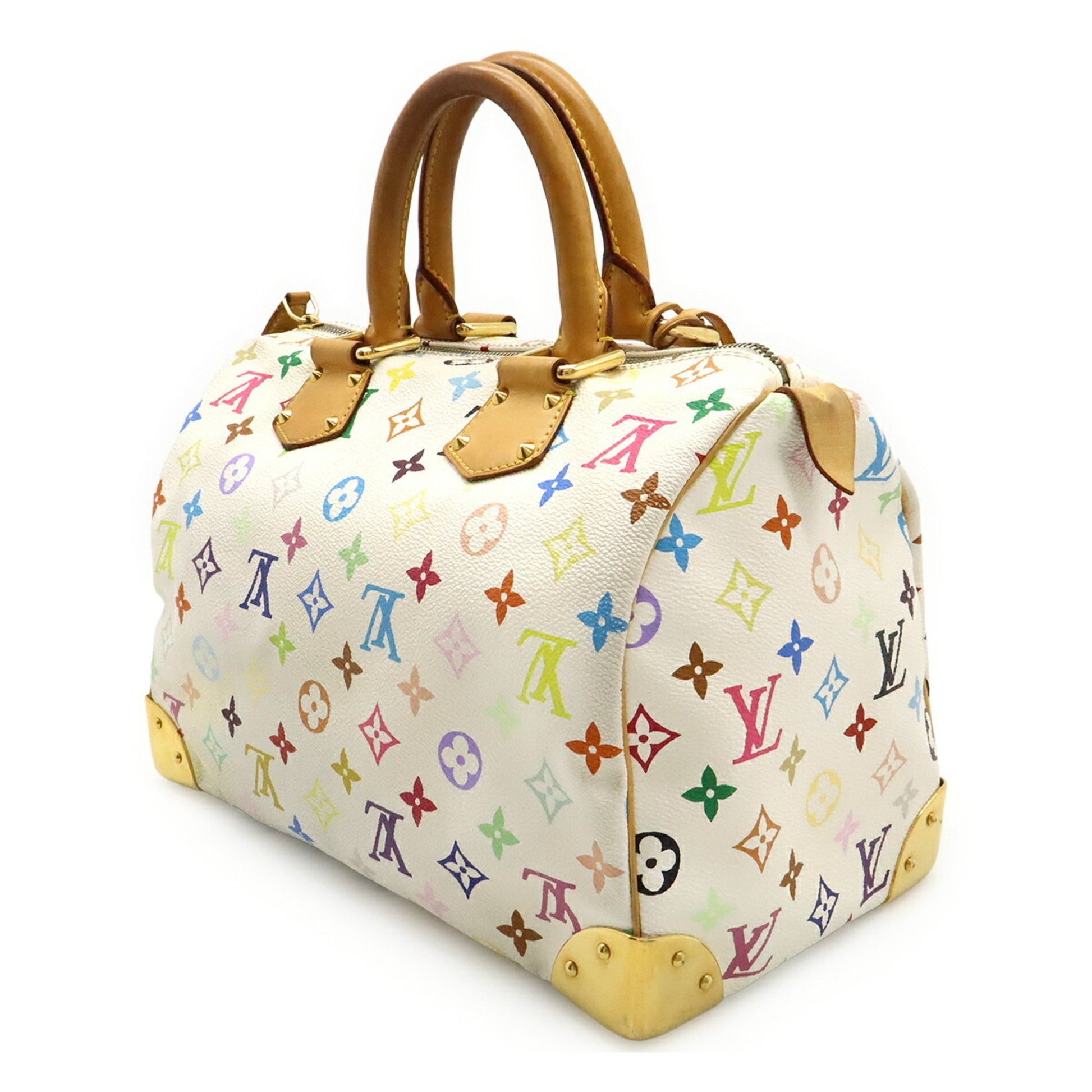 Louis Vuitton Speedy 30, White, Canvas, handbag
