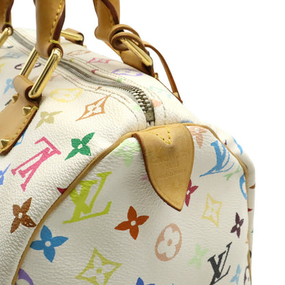 Louis Vuitton Speedy 30, White, Canvas, handbag