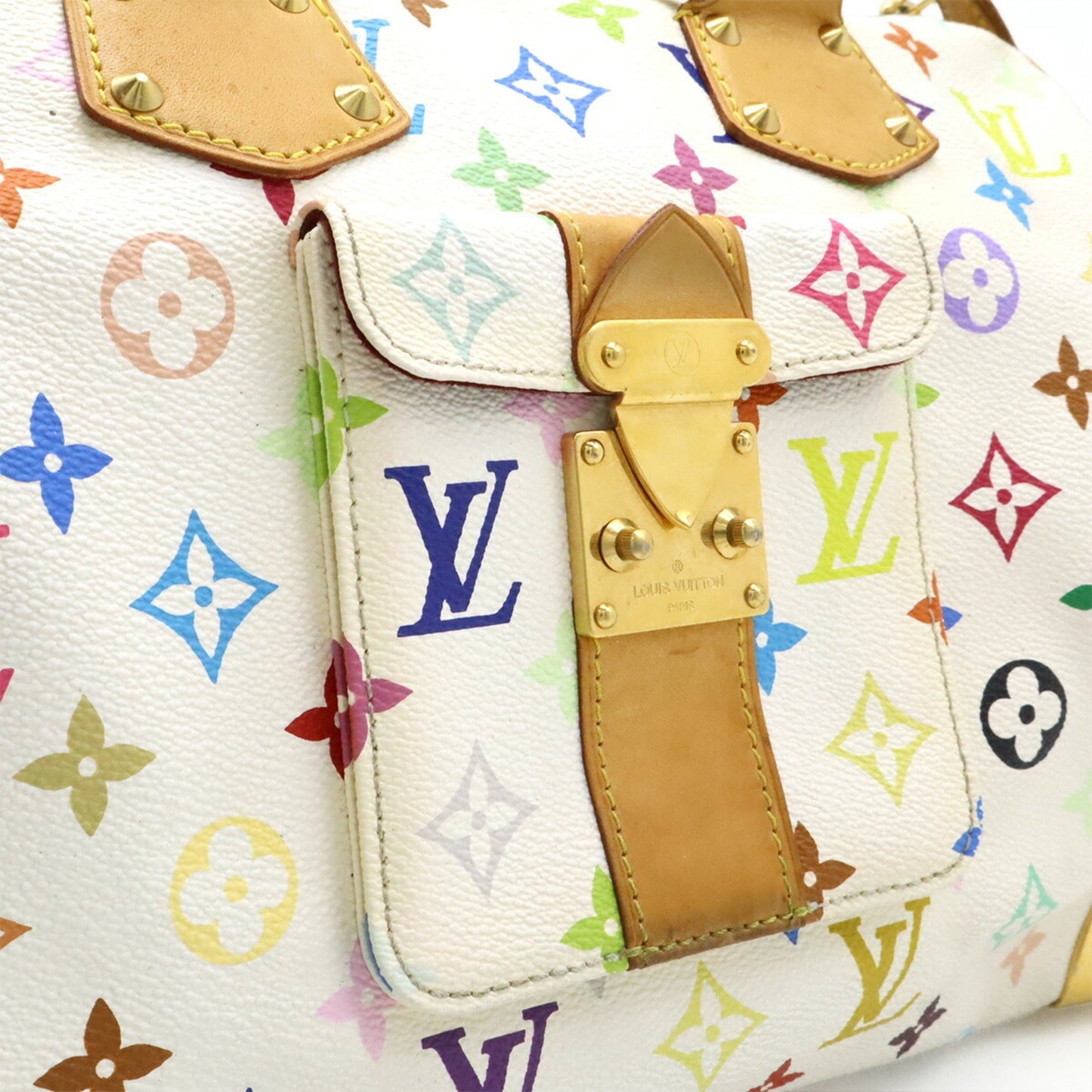 Louis Vuitton Speedy 30, White, Canvas, handbag