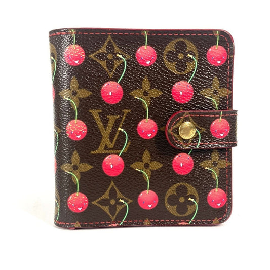 Louis Vuitton Compact zip, Brown, Canvas, wallet