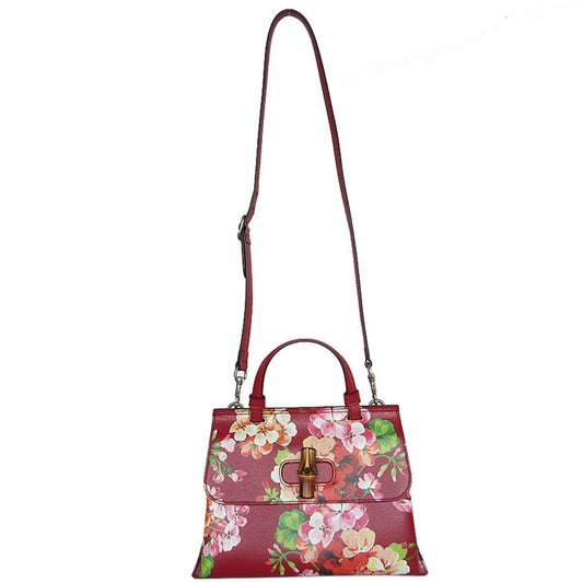Gucci Bamboo, Burgundy, Leather, handbag