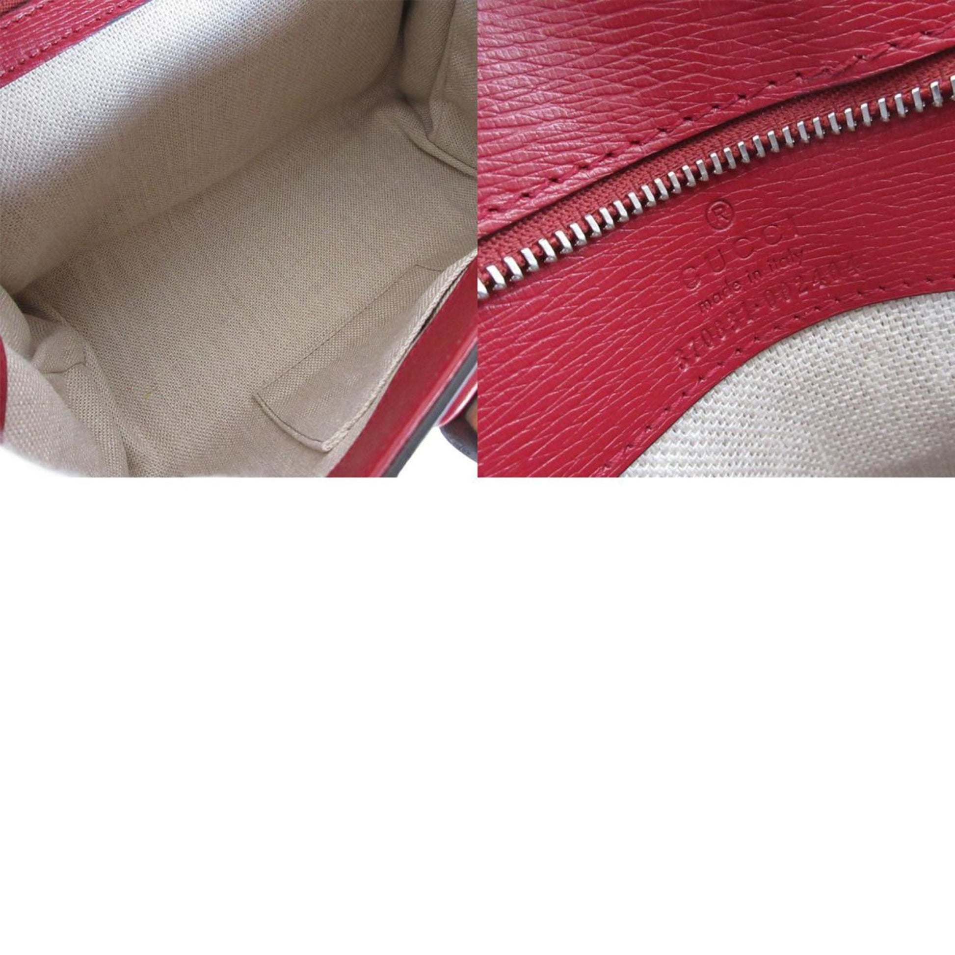 Gucci Bamboo, Burgundy, Leather, handbag