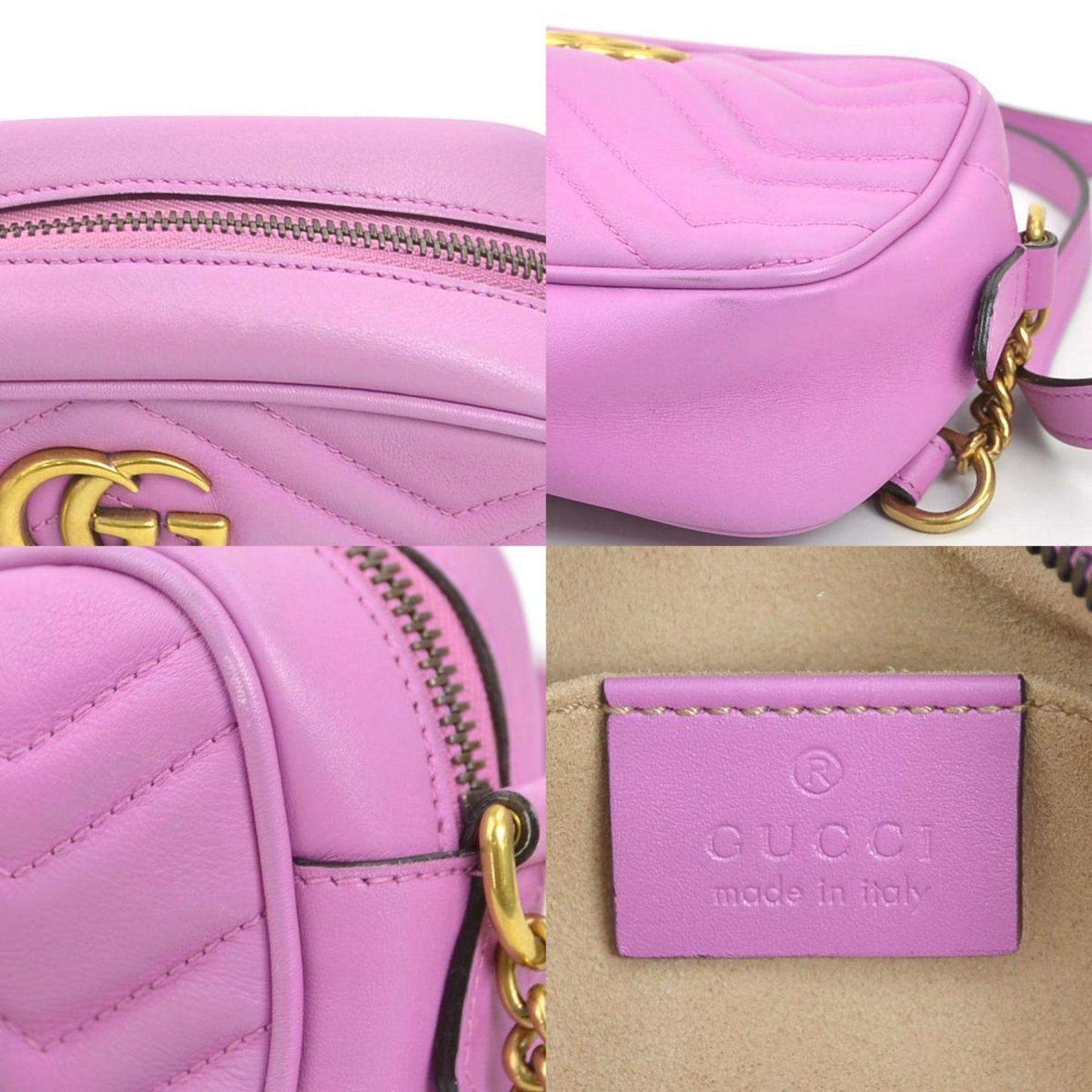Gucci Marmont, Purple, Leather, shoulder