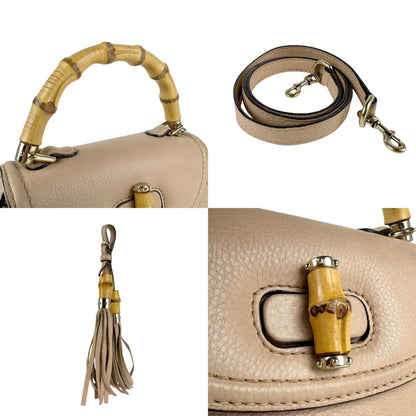 Gucci Bamboo, Beige, Leather, handbag
