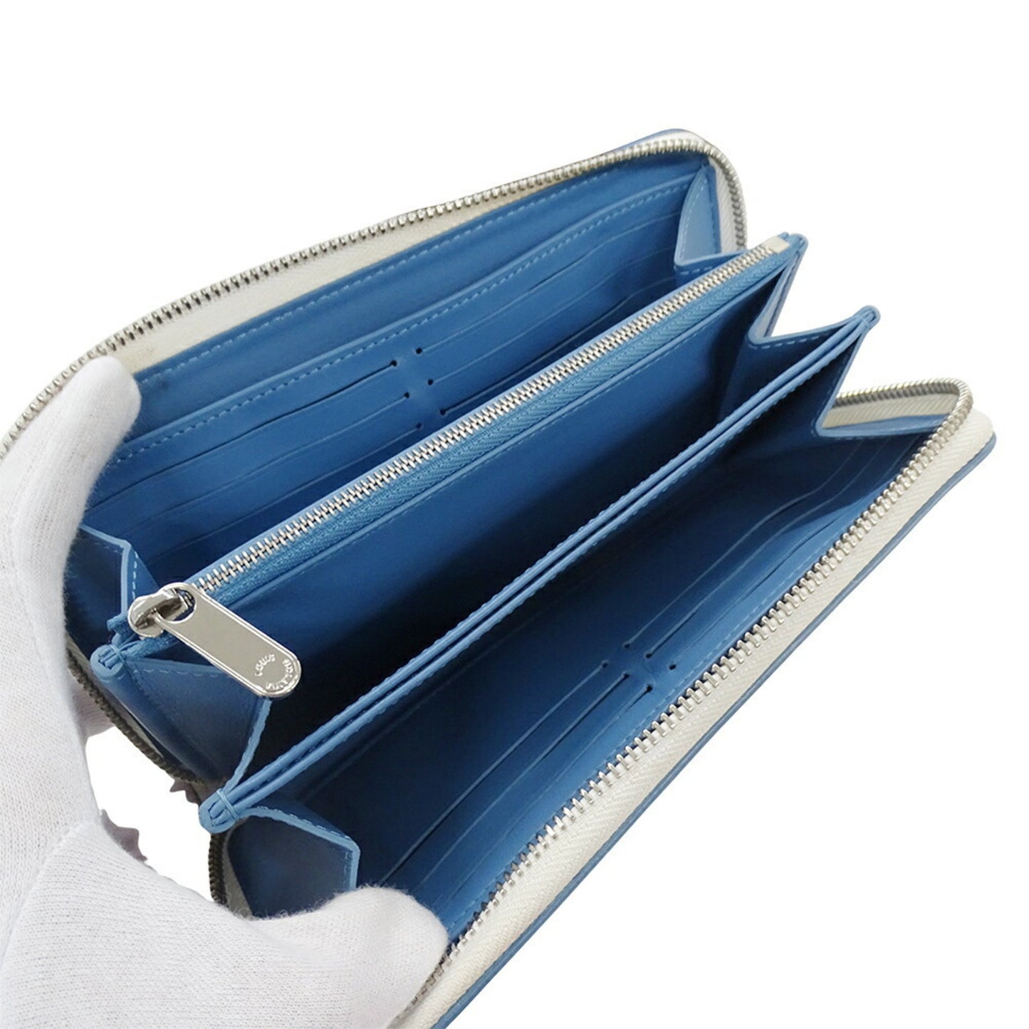 Louis Vuitton Mahina, Blue, Leather, wallet