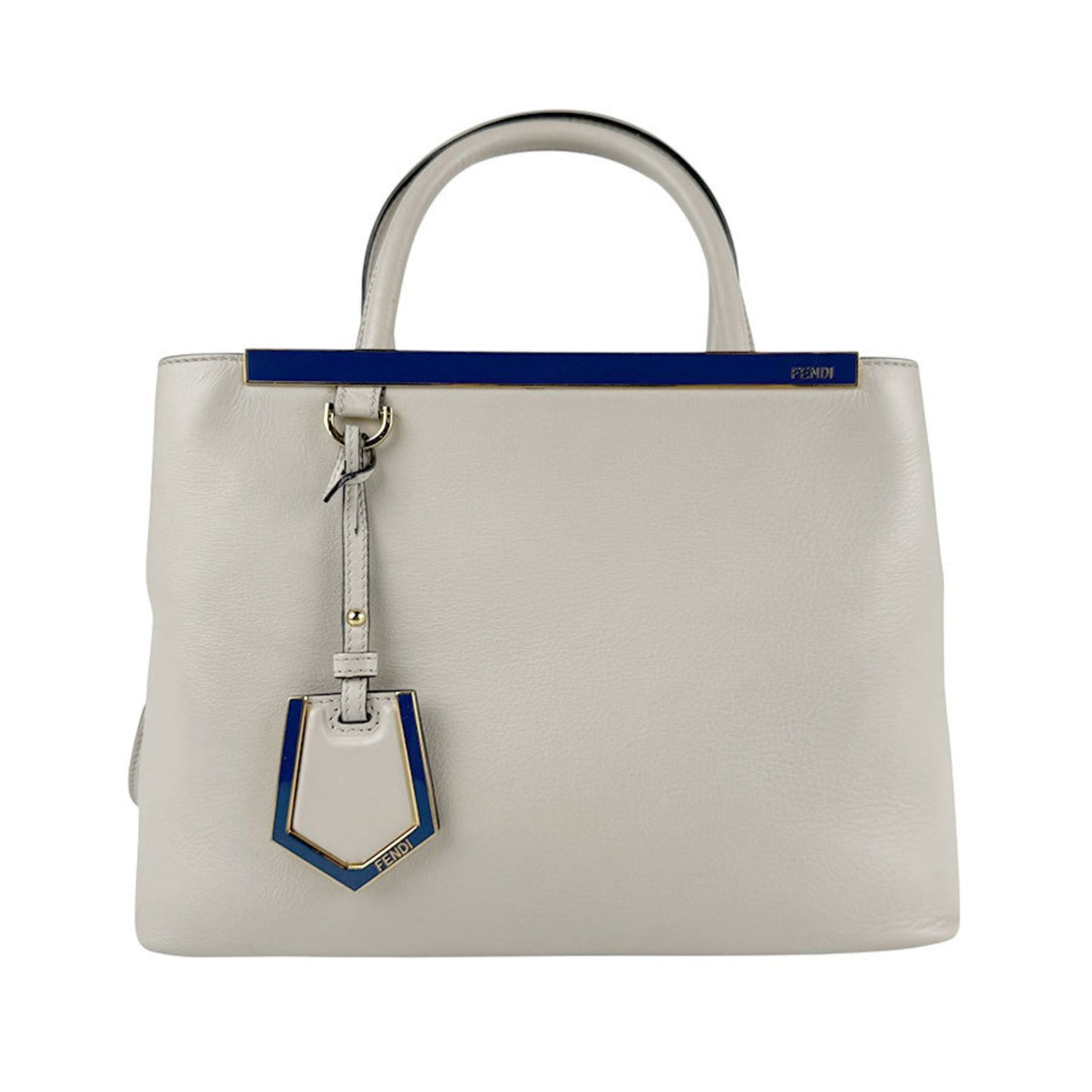 Fendi 2Jours, Grey, Leather, handbag