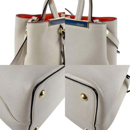 Fendi 2Jours, Grey, Leather, handbag