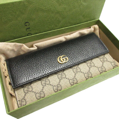 Gucci GG Marmont, Beige, "CANVAS, LEATHER", wallet