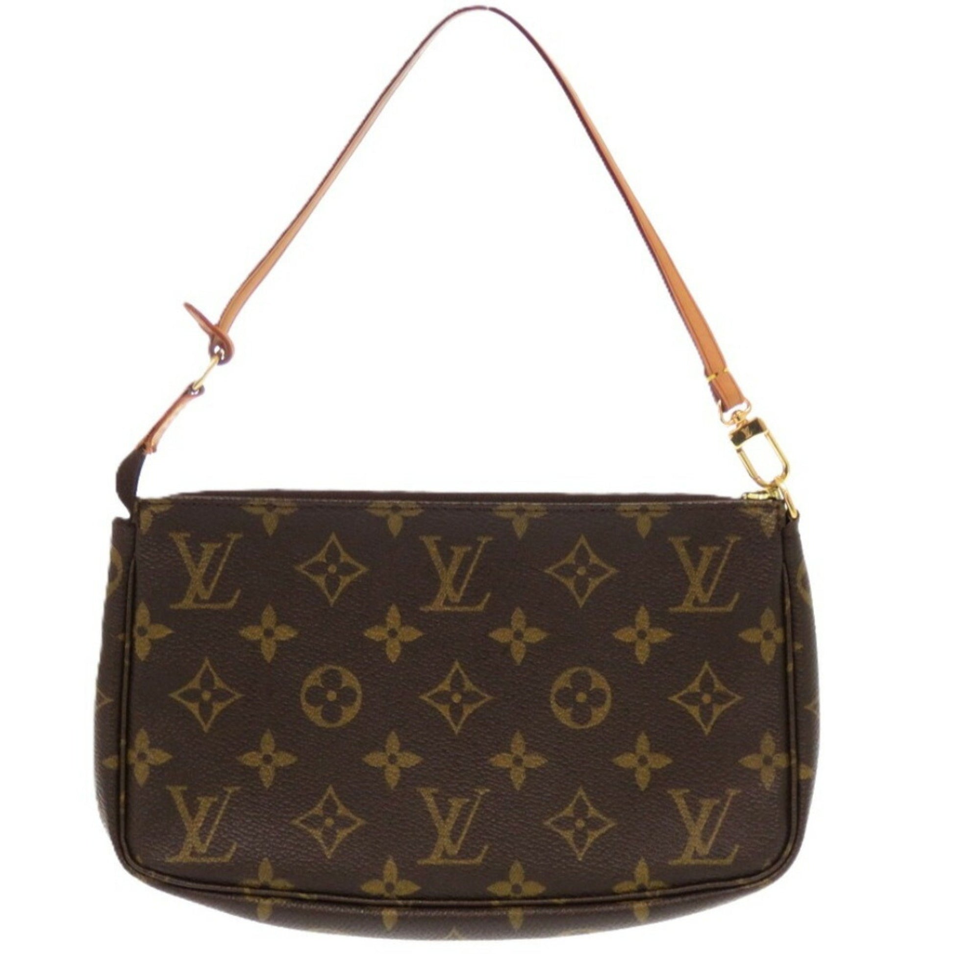 Louis Vuitton Pochette Accessoire, Brown, Canvas, clutch