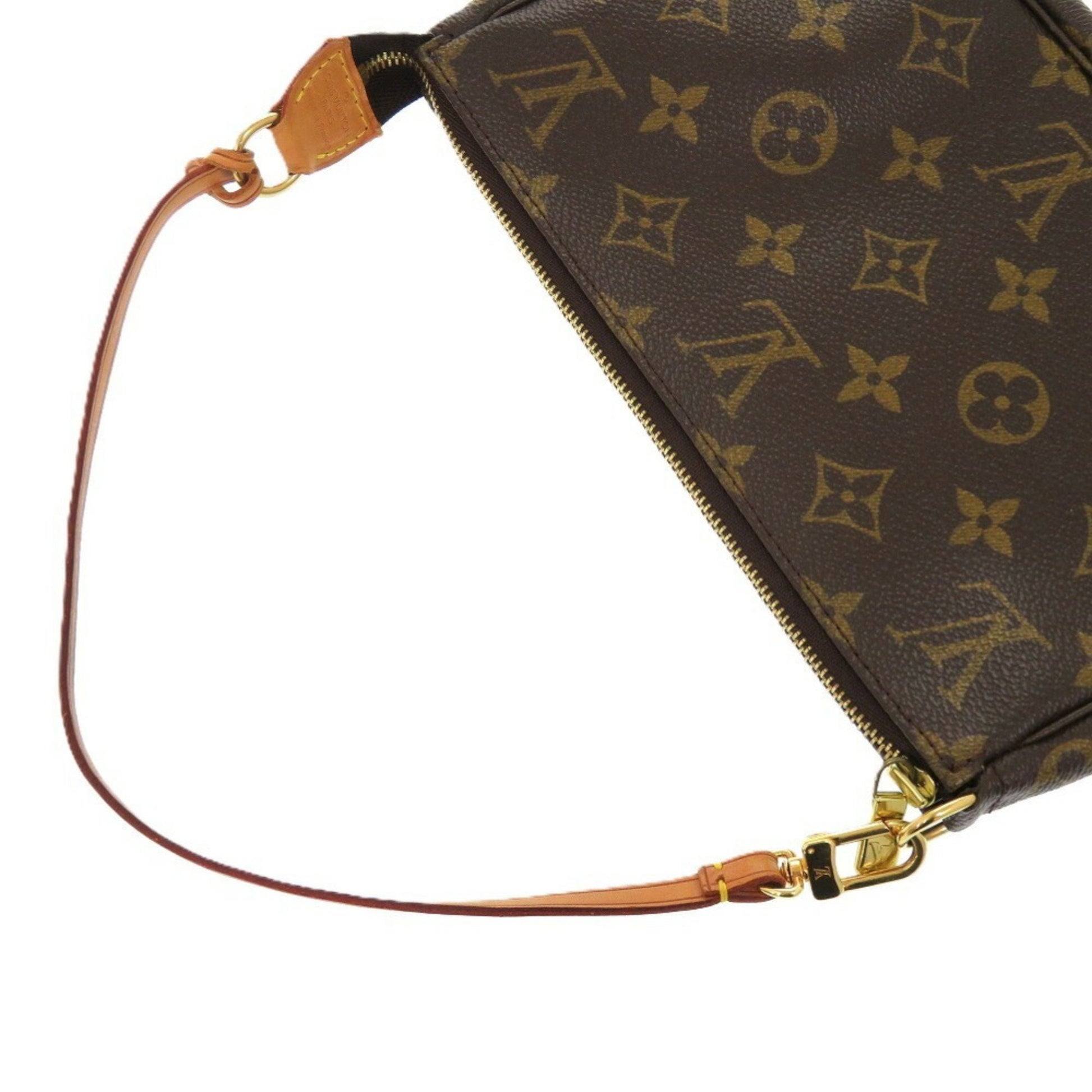 Louis Vuitton Pochette Accessoire, Brown, Canvas, clutch