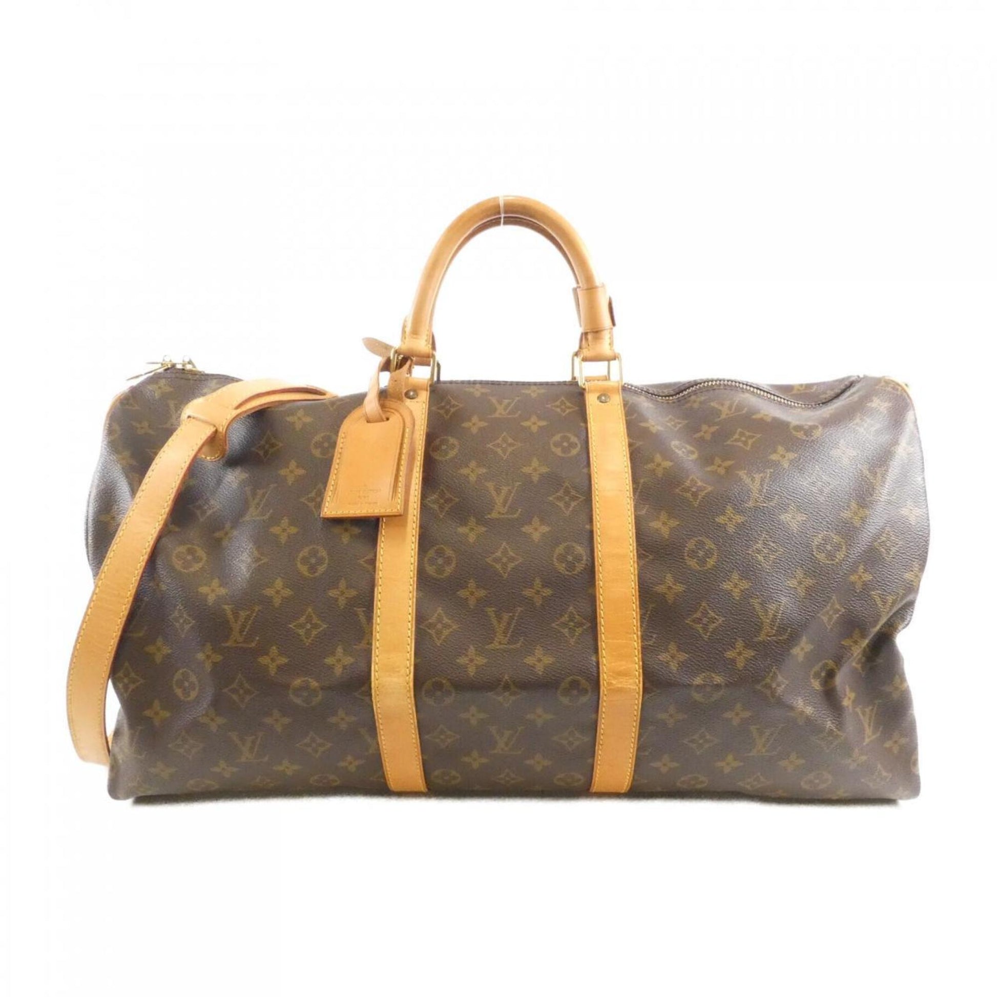Louis Vuitton Keepall Bandouliere 55, Brown, Canvas, travel