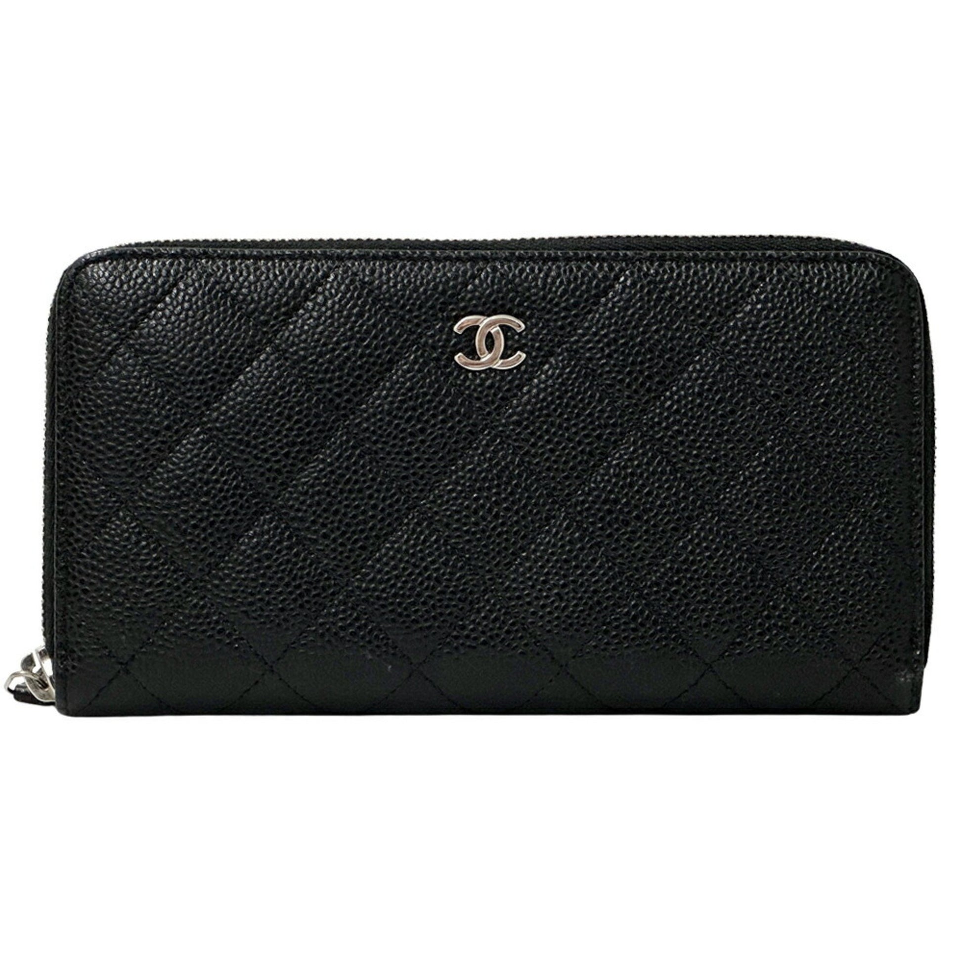 Chanel, Black, Leather, wallet