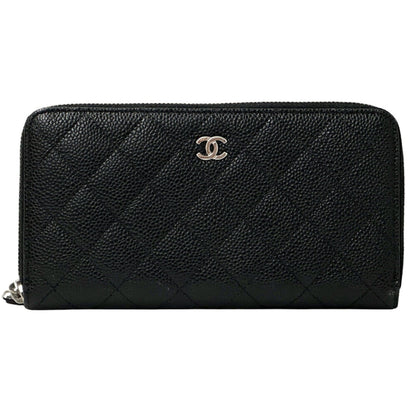 Chanel, Black, Leather, wallet