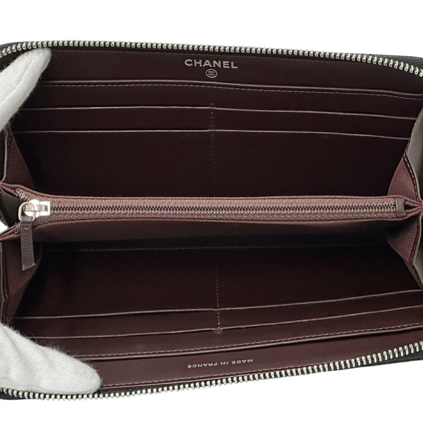 Chanel, Black, Leather, wallet