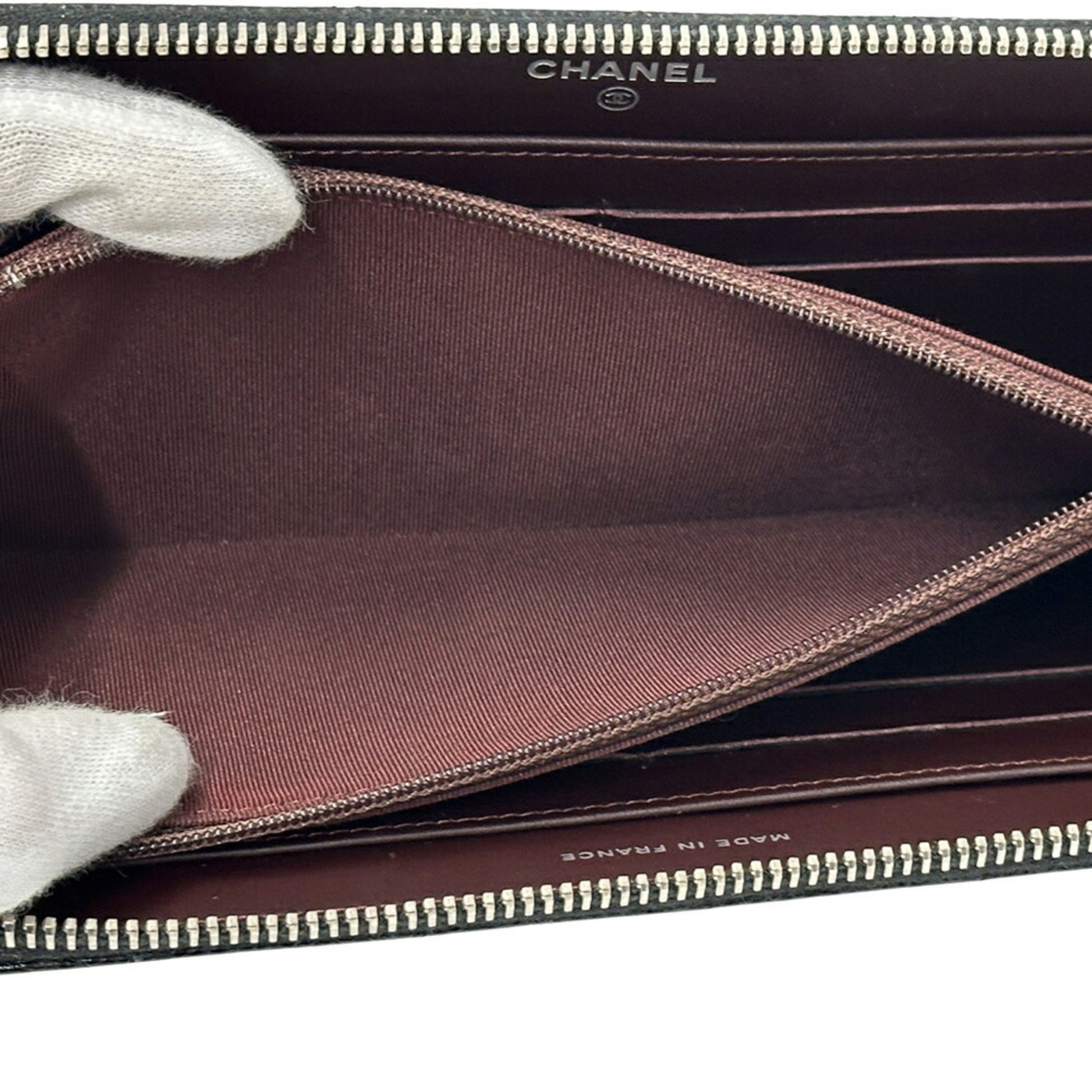 Chanel, Black, Leather, wallet