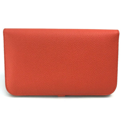 Hermès dOGON gm, Red, Leather, wallet