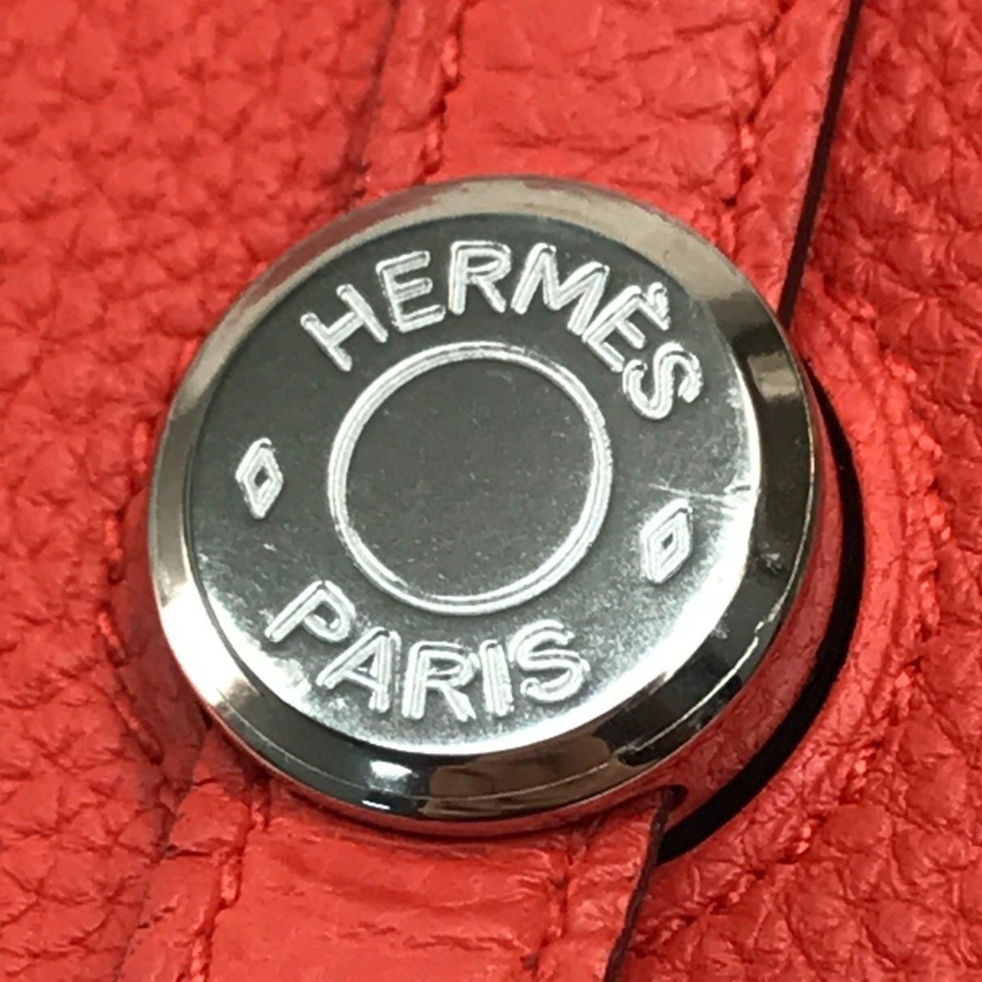 Hermès dOGON gm, Red, Leather, wallet
