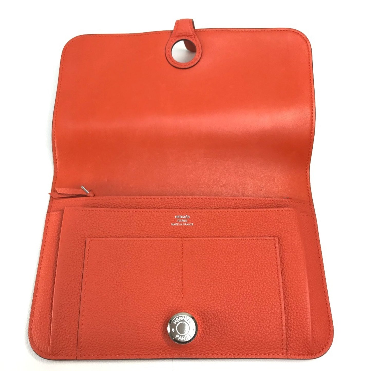 Hermès dOGON gm, Red, Leather, wallet