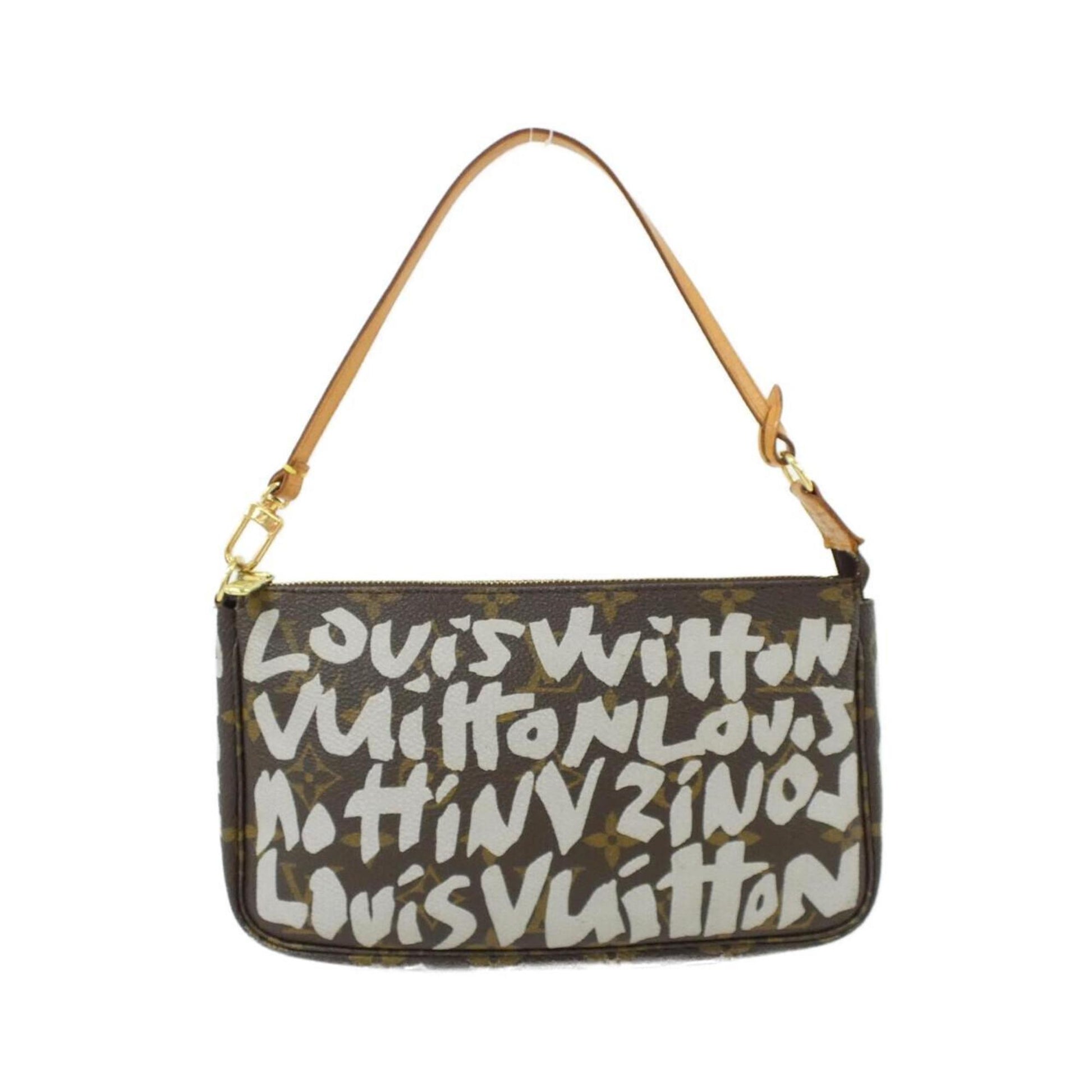 Louis Vuitton Pochette Accessoire, Brown, Canvas, clutch