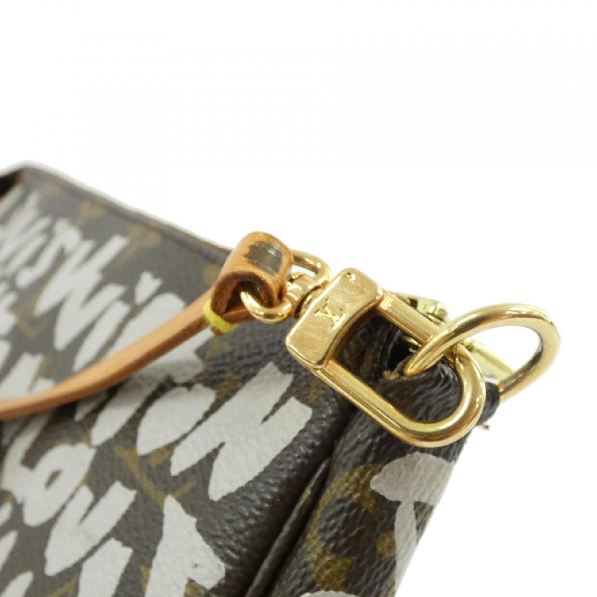 Louis Vuitton Pochette Accessoire, Brown, Canvas, clutch