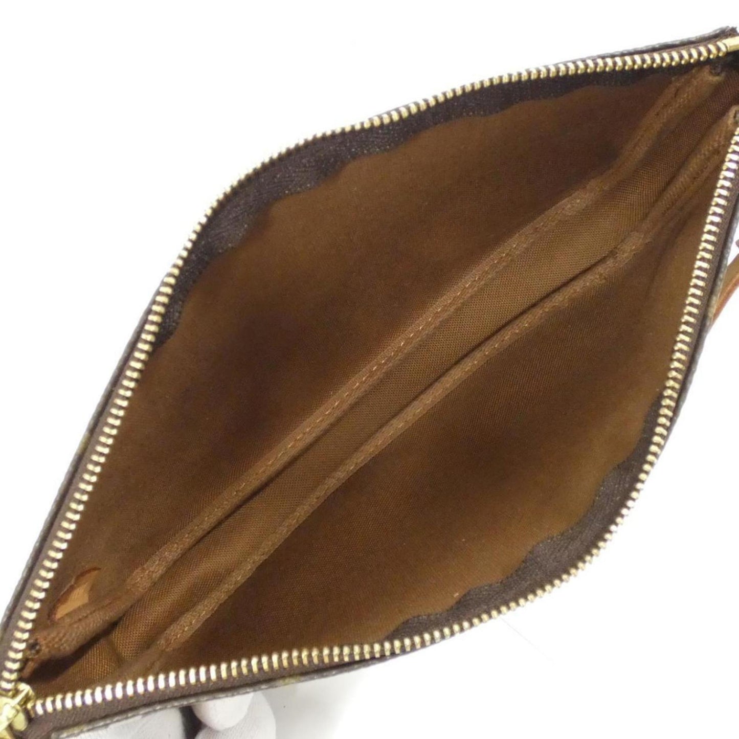 Louis Vuitton Pochette Accessoire, Brown, Canvas, clutch